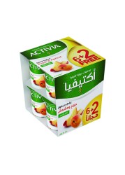 أكتيفيا زبادي مخفوق كامل الدسم بالخوخ والمشمش 120 غرام حزمة من 8