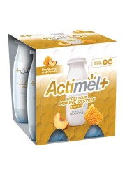 Actimel Probiotic Dairy Drink Royal Jelly and Peach 93ml Pack of 4