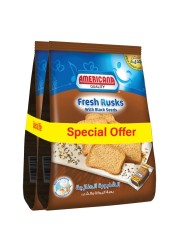 Americana Fresh Rusks with Black Seeds Brown Bag 375g Pack of 2