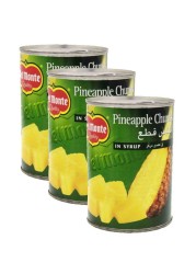 Del Monte Pineapple Chunks in Syrup, 567g Pack of 3