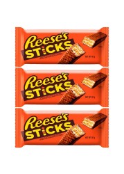 Reese&#39;s Stick Chocolate Flavour Coating Peanut Butter and Crispy Wafers, 42g Pack of 3