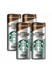 Starbucks Tripleshot Espresso Coffee Drink, 300ml Pack of 4