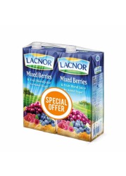 Lacnor No Added Sugar Mix Berries Juice 1L Pack of 2
