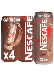 Nescafe Cappuccino Coffee Drink, 225ml Pack of 4