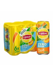 Lipton Zero Sugar Peach Iced Tea 320ml Pack of 6