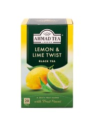 Ahmad Tea Lemon and Lime Twist Flavoured Black Tea with Fruit Tea Bags 20 Tea Bags
