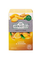 Ahmad Tea Fruit and Herb Infusion Lemon and Ginger Flavoured Tea Bags 20 Tea Bags