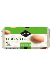 Jenan Organic Free Range Eggs Medium White or Brown 15 PCS