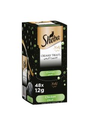Sheba Cat Food Melty Chicken Flavor Creamy Treats, 12g Pouches (Pack of 48)