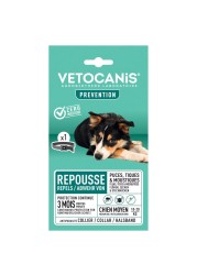Vetocanis Flea Tick And Mosquito Repellent Collar For Medium Dog Black 60cm