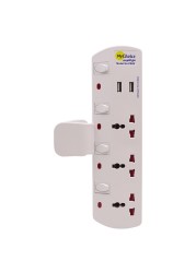 ماي تشويس محول مأخذ الحائط العالمي ثلاثي الإتجاهات مع منفذي USB على شكل حرف T