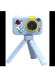 Porodo Lifestyle Kids Flip Digital Camera with Tripod Stand, 12MP (Extrapolated 48MP), 1080P Video, 2.4&quot; Widescreen, 180&deg; Flip Lens, 5 Color Filters, 4 Hours Battery Life, Blue
