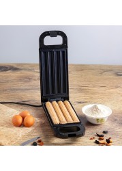 Churros Maker Power and Ready Indicator Non Stick Cooking Plate Easy to Clean 750W Freshly Bake 4 Churros at Time Cook Healthy &amp; Oil Free Churros 750W Black