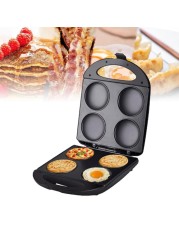 Sprintee Fried Egg Cooker & Pancake Maker 4 Slot Non-Stick Electric Breakfast Griddle, Easy-Clean Pan for Pancakes, Eggsand More