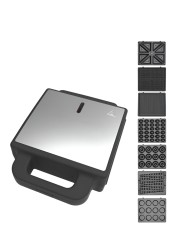 7-in-1 Sandwich Maker &amp; Multi Snack Machine &ndash; 2400W Non-Stick Press with Removable Plates for Waffles, Grill, Toaster, Pancakes, Donuts, Cookies &amp; Cupcakes Easy Clean