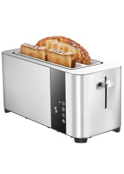Dealio 4 Slice Toaster with Extra-Wide Slots – Adjustable Temperature Control, Defrost & Reheat Functions for Bread, Bagels & Snacks, Stainless Steel Breakfast Toaster 1400W
