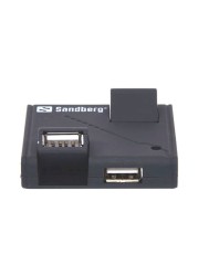 ساندبرغ 4 موزع منافذ USB - أسود