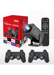 Wownect - HY320 Mini Andorid Portable Projector with Gaming Console 2 in 1 Gaming Projector 1080P Smart Projector FHD 4K Supported Video Projector
