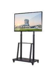 حامل تلفزيون بعجلات: عربة تلفزيون متنقلة مع حامل لشاشات LCD مسطحة مقاس 32-80 بوصة LED LCD منحنية مسطحة وعربة تلفزيون أرضية محمولة ورف شاشة تلفزيون متدحرج مع قاعدة شديدة التحمل