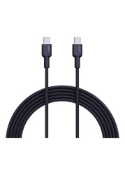 أوكي سيركليت كابل شحن ومزامنة بيانات CC نايلون مضفور USB-C إلى USB-C - أسود 1.8 متر 60 واط
