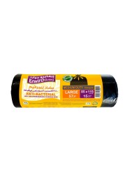 Enviro Guard 57 Gallon Anti Bacterial Garbage Bag Black 15 Garbage Bags