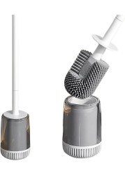 Limitless Silicone Toilet Brush and Holder Set, Hygienic Toilet Cleaning Brush for Bathroom, Soft Bristles,Durable, Easy to Clean, Toilet Bowl Cleaner Brush, Toilet Brush Set for Bathroom, Cylindrical