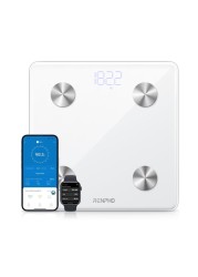 RENPHO Smart Scale for Body Weight Health Analyzer With Smart App 4 high sensitive electrodes 13 Body Composition - White
