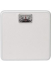 Taylor Analog Scales for Body Weight, Rotating Dial, 300 LB Capacity, Black Textured Mat with Durable Metal Platform, Easy to Clean, 10.0 x 10.0 Inches, White