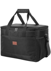 MahMir&reg; Outdoor 33L Large Cooler Bag Insulated Handbag Reusable Waterproof Oxford Ice Refrigerated Large Capacity Oxford Cloth Lightweight Fresh-keeping for Men Women Picnic BBQ Beach Lunch Black