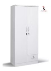 2 Door Wooden Wardrobe Cabinet Cupboard Engineered Wood Perfect Modern Stylish Heavy Duty