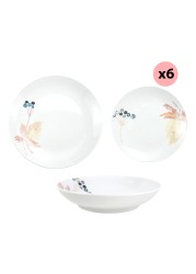 My choice Cut Decal Coup Shape Serveware Set White 18 PCS