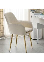 Jeffcoco Furniture Dining Room Chairs Living Room Chair Velve Fabric Chair For Hotel Restaurant and Office Visitor Beige Color