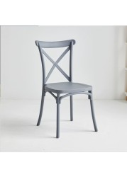 Jeffcoco Furniture stackable chair Injection processing Fixed leg plastic leisure chair outdoor/indoor outside/inside Patio/Garden chair Water/sun proof Dining chair (Grey 1pc)