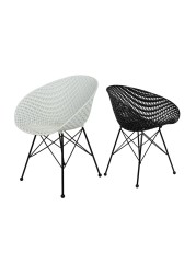 Jeffcoco Furniture industrial stylel Chair Modern Design Dining Chair For Home,Restaurant,Office Desk Reading,Coffee Shop,Indoor Outdoor Chair (White)
