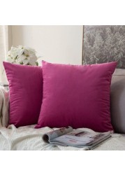 Raafi Wine Color Velvet Cushion Covers ( Set of 2 )