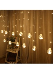 12 LED تعمل بالبطارية أضواء كروية متمنيا سلسلة أضواء الجنية لتزيين غرفة النوم والفناء الداخلي والخارجي وحفلات الزفاف وأعياد الميلاد وشجرة الحديقة والمناظر الطبيعية مع الأبيض الدافئ