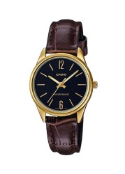 Casio - Women&#39;s Leather Analog Wrist Watch LTP-V005GL-1B