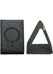 Limitless Magnetic Wallet & Stand for iPhone, 4 Slot Leather Card Holder, Dark Brown