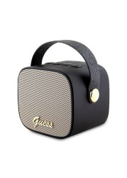 CG Mobile Guess Wireless Speaker with Handle, PU Leather, Bluetooth V5.3, 1200mAh Battery, Studio Quality Sound, AUX, TWS, TF Card, 4H Playtime, 112&plusmn;3 dB Sensitivity - Black
