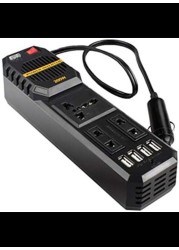 Radiotronics 200W Mini Car Vehicle Inverter DC 12V to AC 220V USB Output High-power Power Inverter Small Car Special Edition – Black