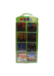 Dubai Themed Decorative Magnet Set Multicolour 8 PCS