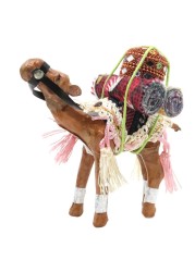 Camel Loaded With Leather Animal Figure Multicolour 10cm