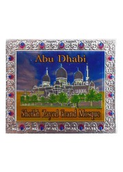 أهلاً الإمارات العربية المتحدة رقاقة مغناطيسية بطبعة مسجد تحت عنوان مسجد الشيخ زايد الكبير - متعدد الألوان