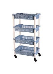 Max Plast 4 Layers Shelf Trolley Blue And White