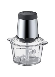 Arabest Meat Grinder Electric, 2L Food Glass Processor Meat Blender Food Chopper for Meat, Vegetables, Fruits and Nuts with 4 Sharp Blades, 1 Glass Bowl, 2 Speed Levels (2, Glass)