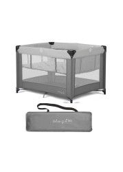 Dream On Me Zazzy Portable Playard with Bassinet in Grey, Packable and Easy Setup Baby Playard, Lightweight and Portable Playard for Baby with Mattress and Travel Bag