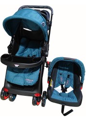 Lovely Baby Pram Baby Stroller For Kids With Car Seat Lb 6622 - Green