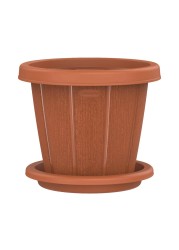 Cosmoplast Cedargrain Flower Pot With Tray Terracotta 6inch