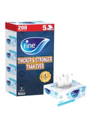 Fine Facial Tissue 200 Sheets X 2 Ply Pack Of 5&nbsp;