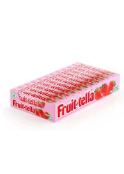 Fruit-tella Juicy Chewy Candy Sweet Strawberry Flavour 39g Pack of 20